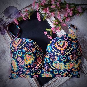 Small Colorful Xhilaration Push-Up Bikini Top